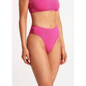 Seafolly Women's Pink Sea Dive High Waisted Bottom Swimwear AUS 10 / US 6 NEW